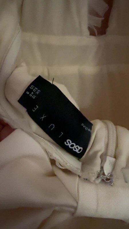 ASOS Cream ASOS Luxe low back dress with bow UK12 - 1