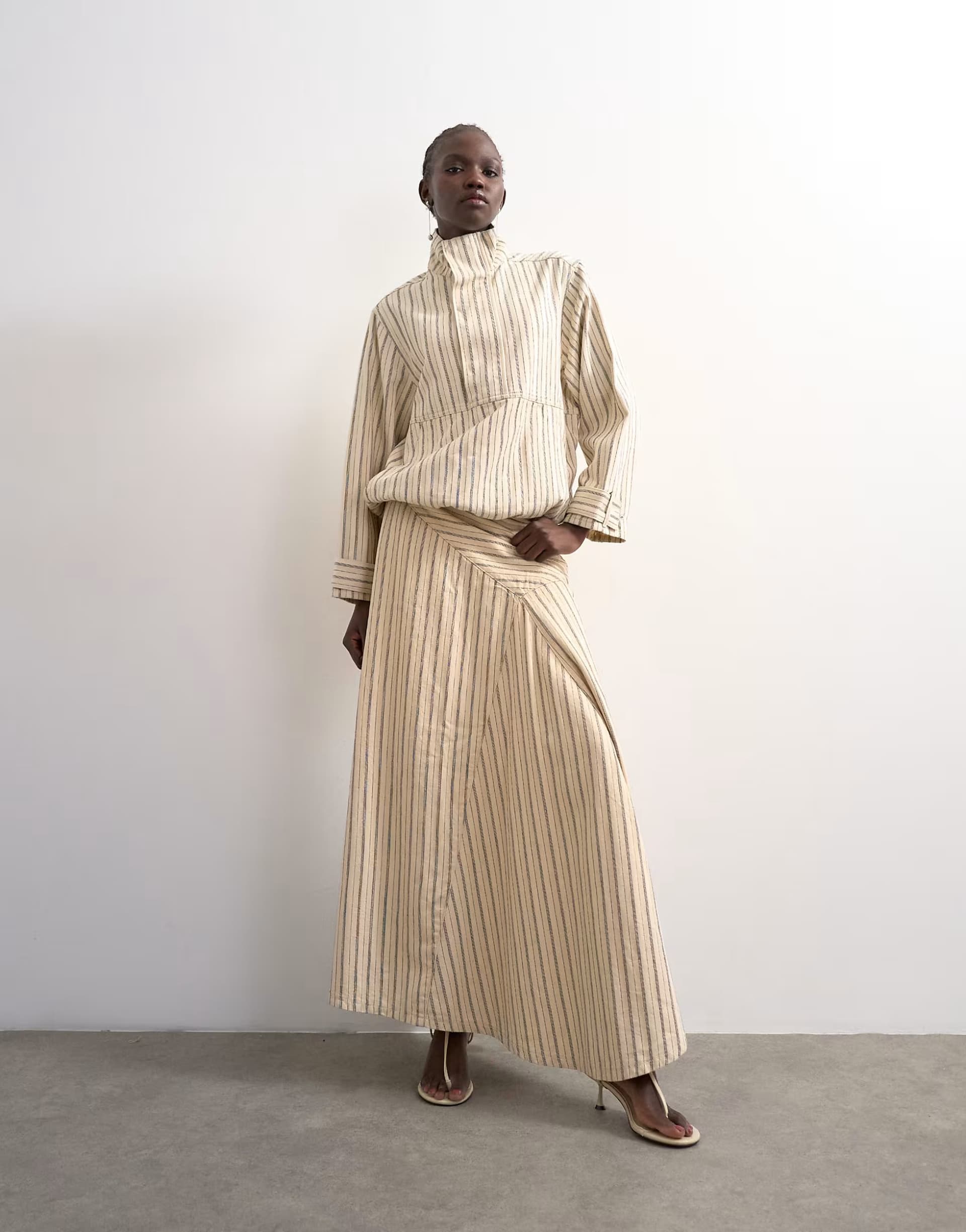 ASOS Topshop Denim Ecru Stripe Co-Ord