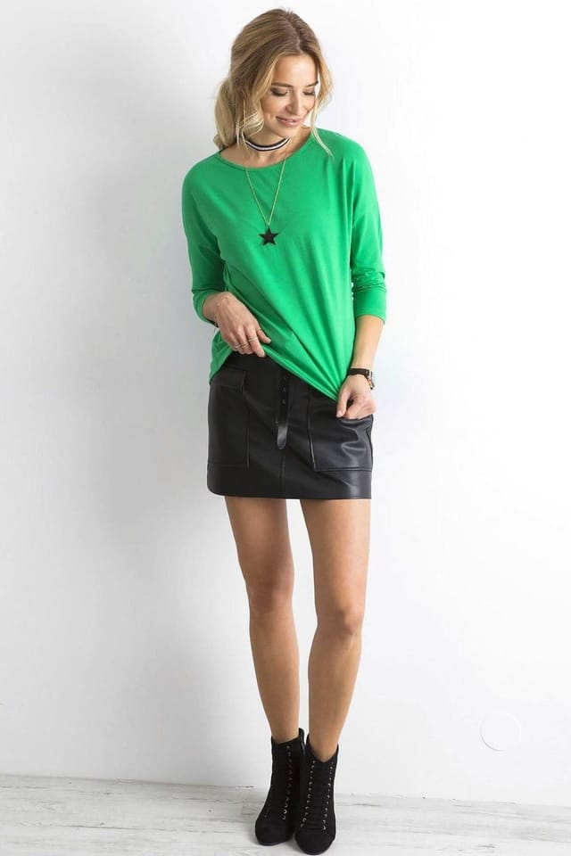 Love Lace Love Lace Women's Simple Cut 3/4 Sleeve Blouse Style 163368 in Green - 2