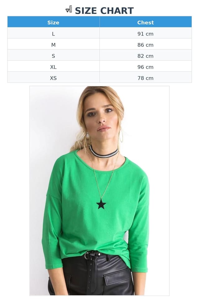 Love Lace Love Lace Women's Simple Cut 3/4 Sleeve Blouse Style 163368 in Green - 3