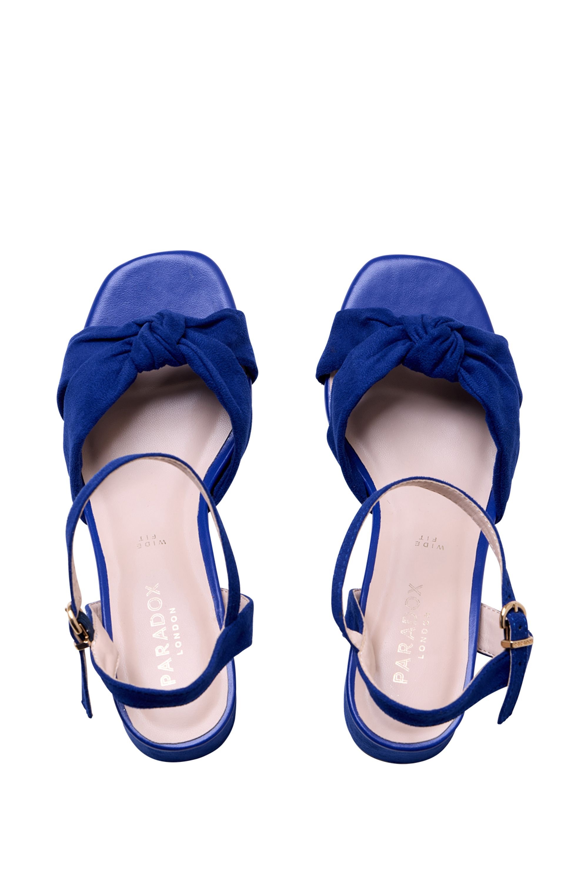 Paradox London Paradox London Women's 'Nalani' Wide Fit Block Heel Sandal in Royal - 3