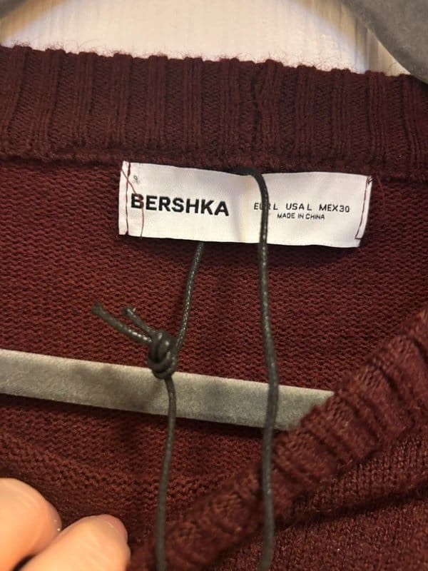 Bershka Burgundy Knit Jumper Size L