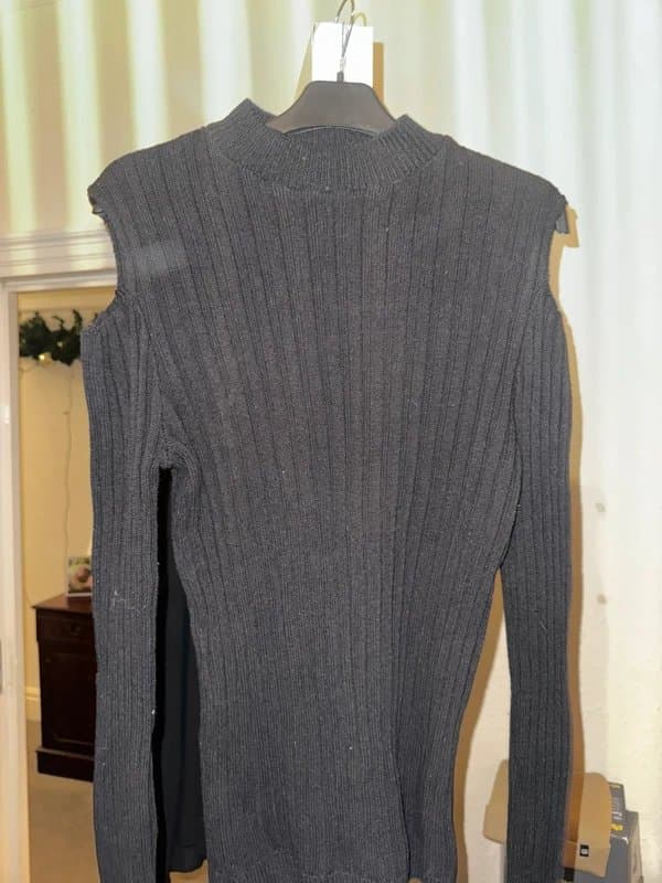 ASOS Design ASOS Design Ribbed Knit Jumper – Size Medium – Dark Grey