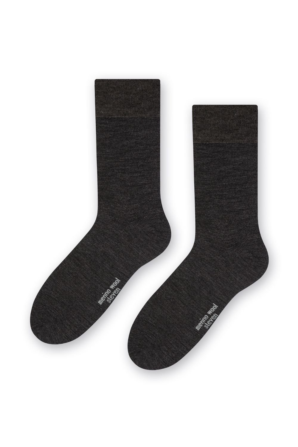 Steven Steven Men's Warm Soft Merino Wool Ribbed Dress Socks in Grey - 2