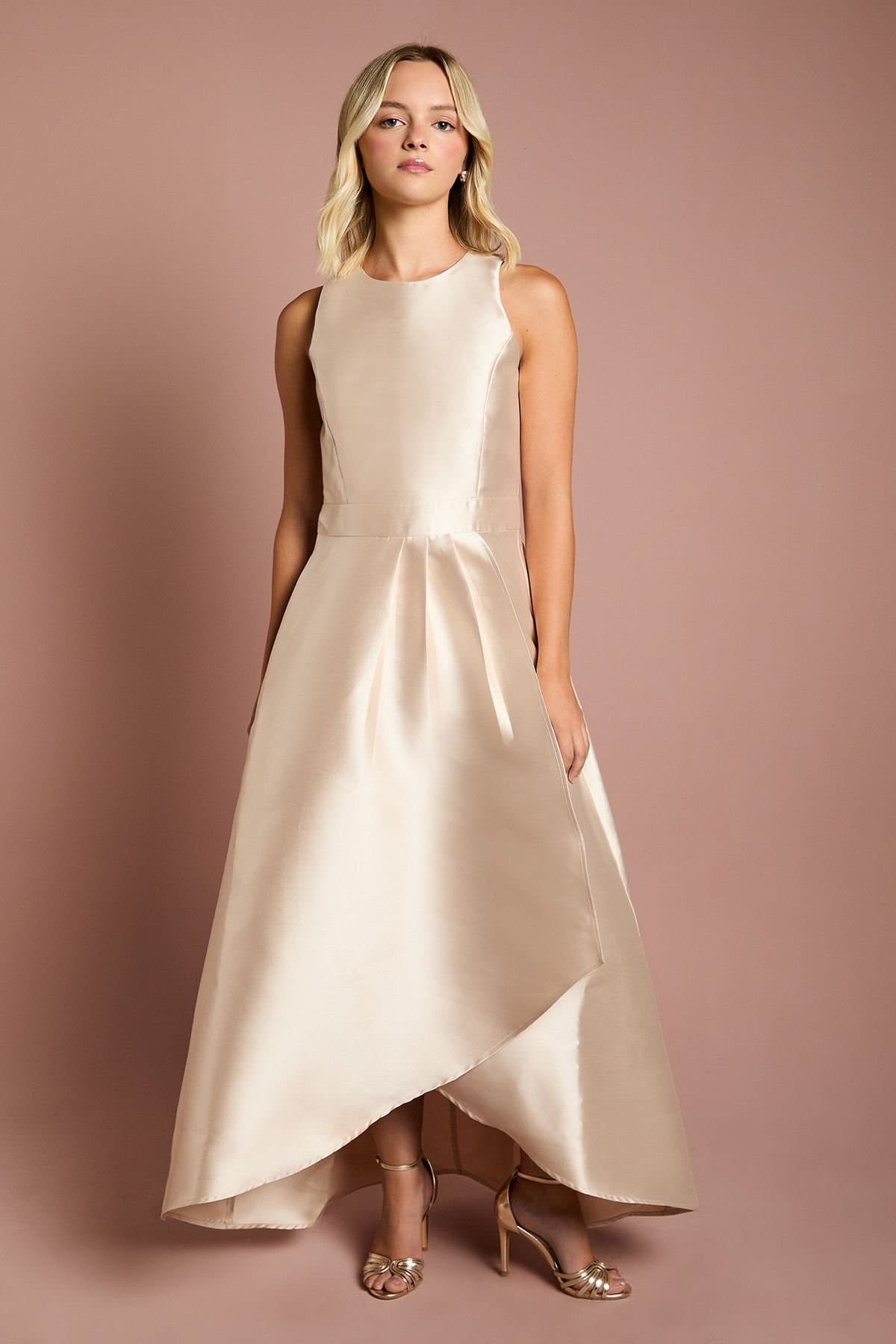 Coast Coast Women's Teen Waterfall Bridesmaid Dress in Champagne