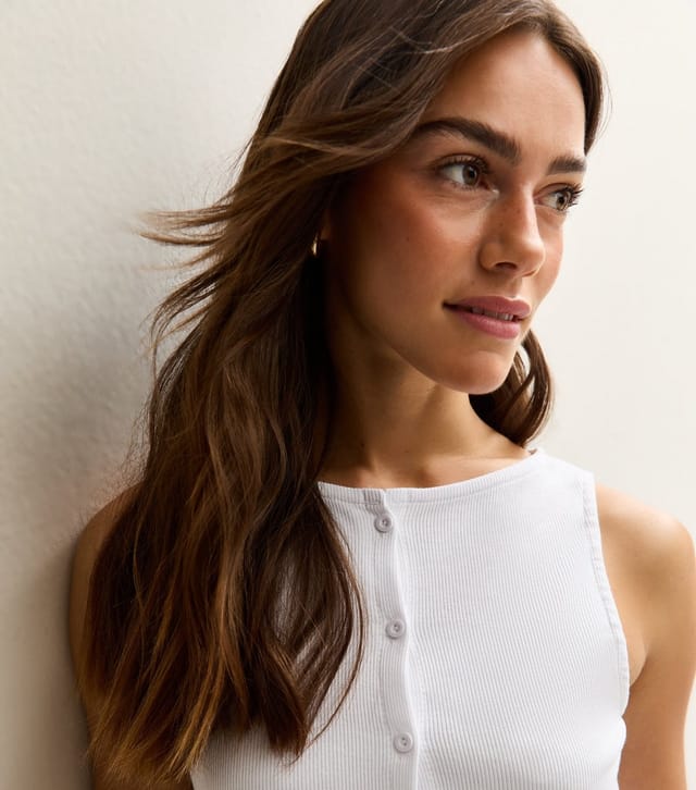 New Look Women's Petite White Button Up Vest New Look - 2