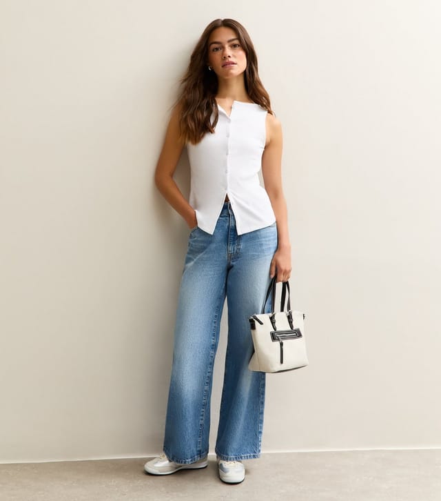New Look Women's Petite White Button Up Vest New Look - 3