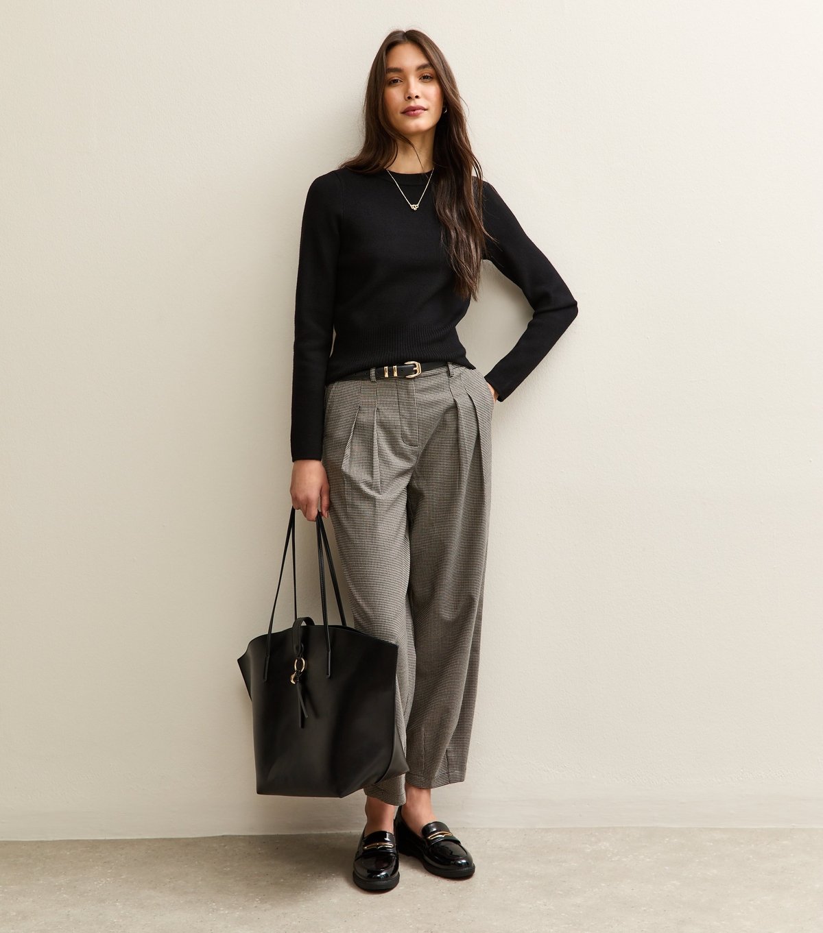 New Look Women's Black Ribbed Knit Crew Neck Jumper New Look - 3