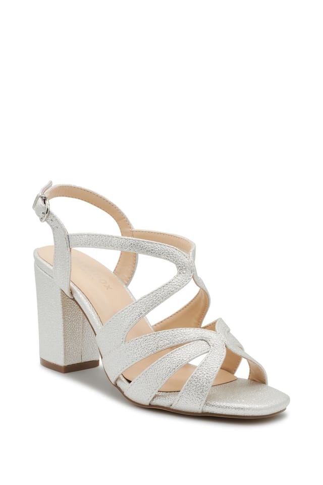 Paradox London Paradox London Women's 'Natalia' Glitter Block Heel Sandal in Silver - 2