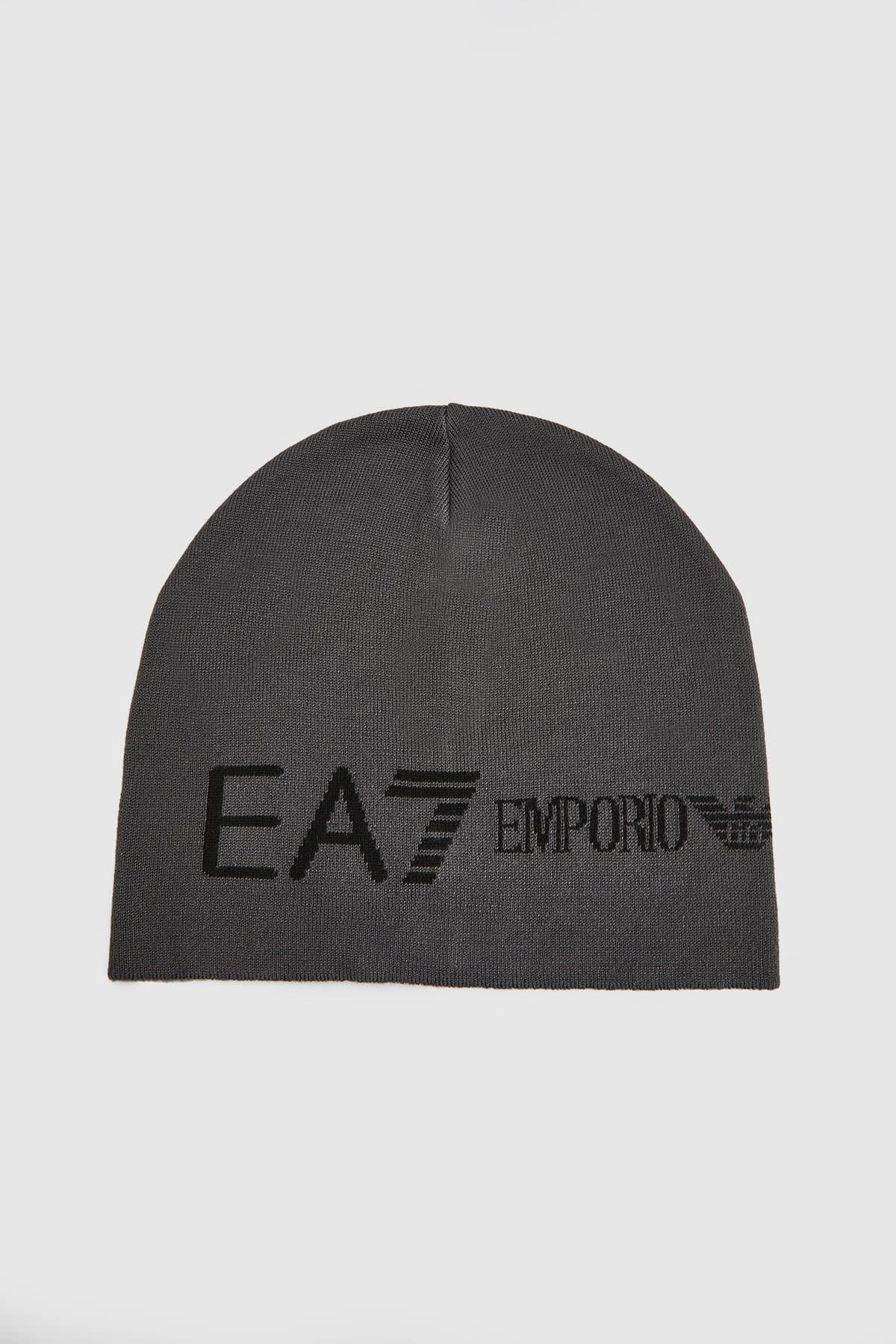 EA7 EA7 Men's Beanie Hat Asphalt in Charcoal