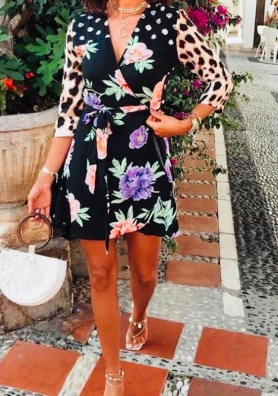 Dancing Leopard Dancing leopard plunge wrap holiday wedding party dress 10Same day post