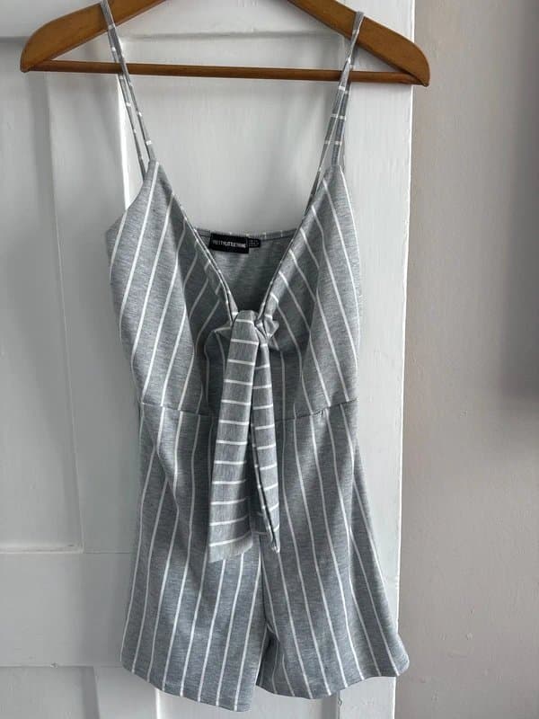 PLT Pretty Little Thing Grey Playsuit