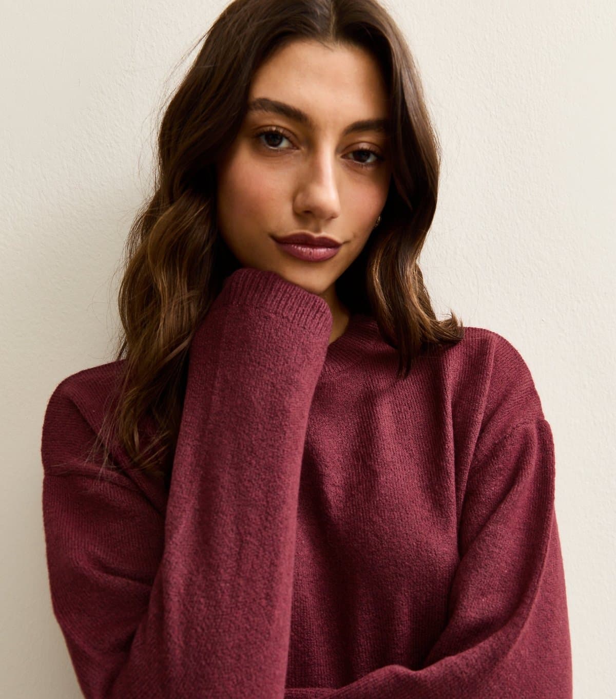 New Look New Look Plum Knit Side Split Jumper