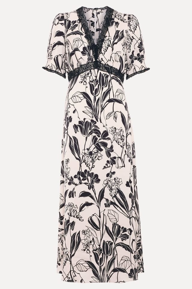 Phase Eight Phase Eight Women's Petite Feyre Lace V-Neck Midi Dress in Off-White - 2