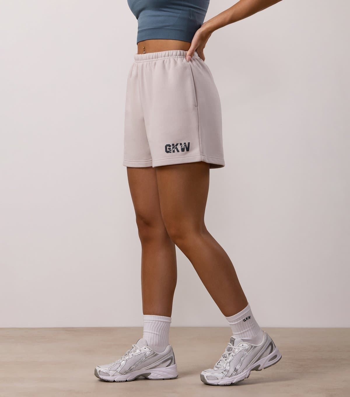 Gym King Women's Stone Revive Logo Print Shorts Gym King New Look