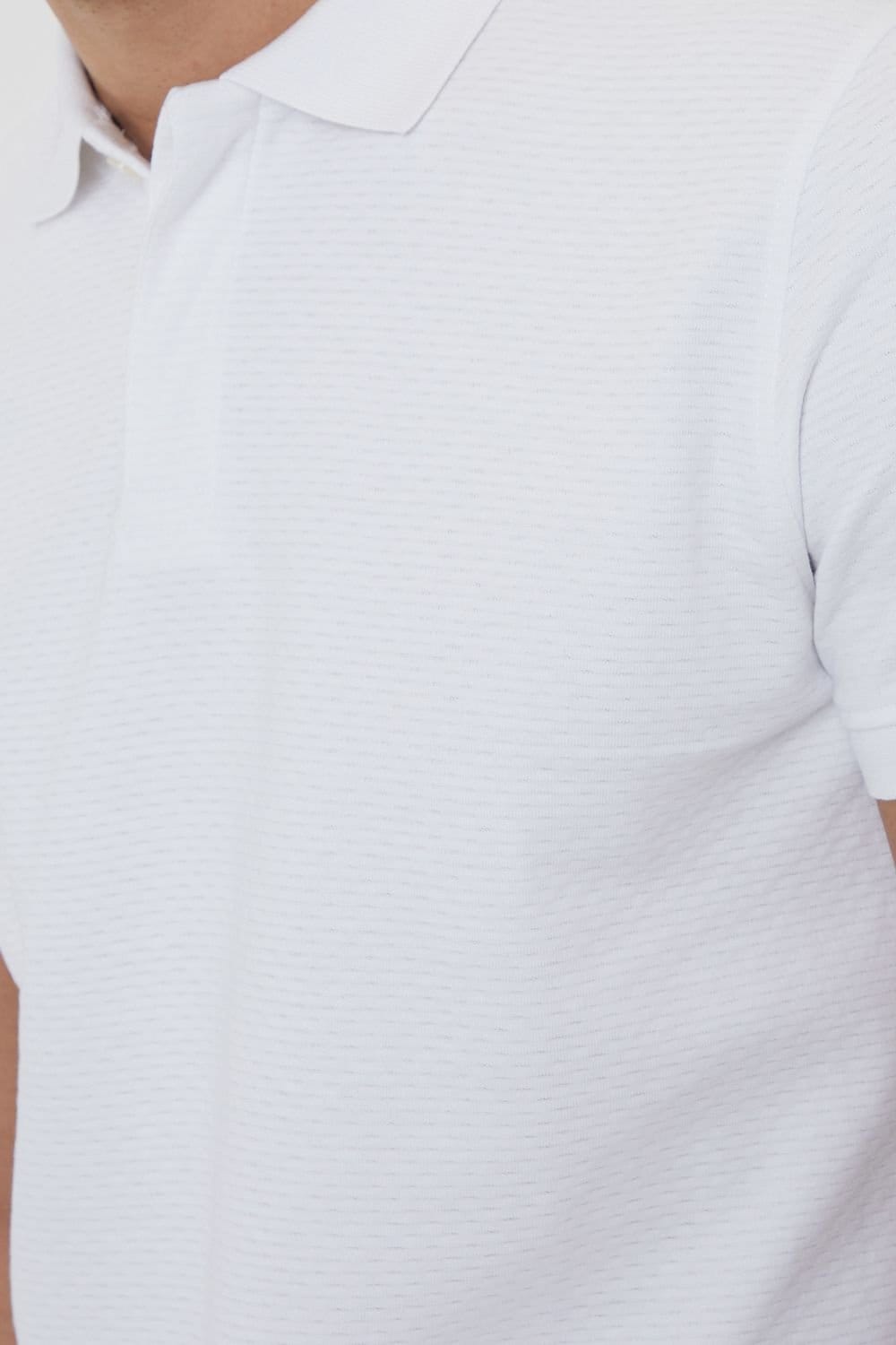 Threadbare threadbare Men's 'Donora' Textured Cotton Rich Polo Shirt in White - 4
