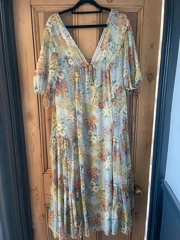 ASOS ASOS design chiffon floral print midi dress