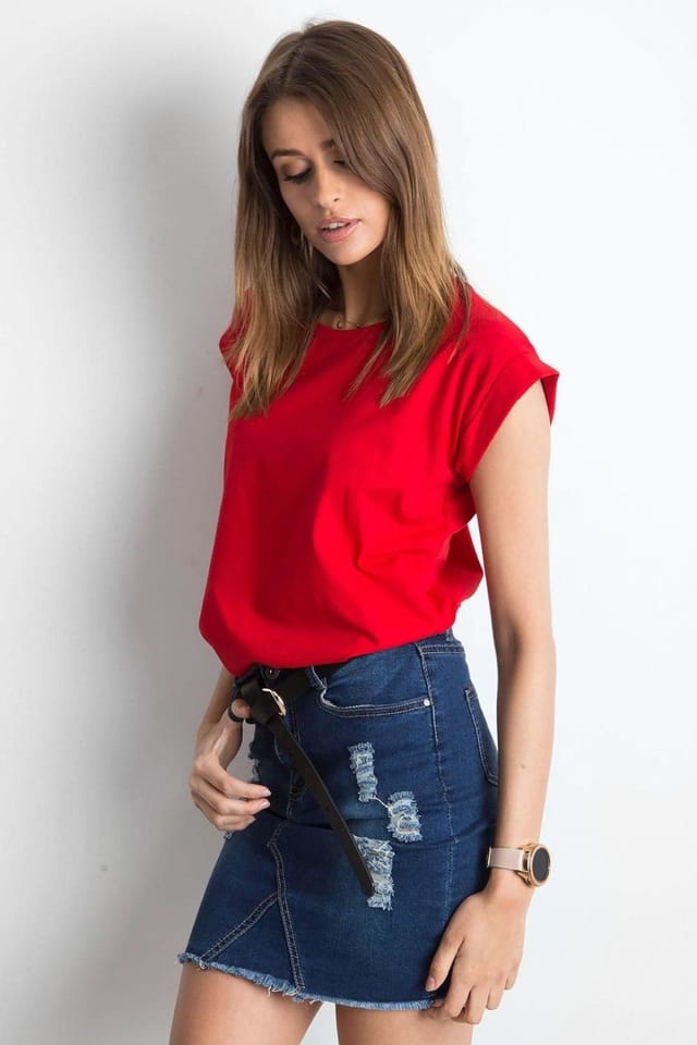 Love Lace Love Lace Women's Everyday Straight Cut Short Sleeve T-Shirt Style 168485 in Red - 2