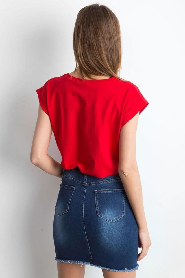 Love Lace Love Lace Women's Everyday Straight Cut Short Sleeve T-Shirt Style 168485 in Red - 3