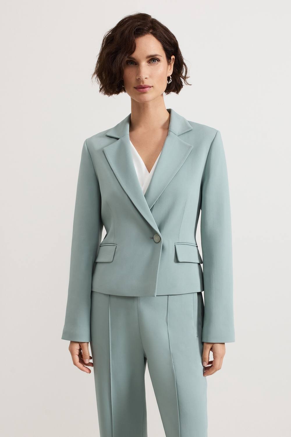 Phase Eight Phase Eight Women's Bowen Contoured Waist Suit Blazer in Duck Egg Blue - 2
