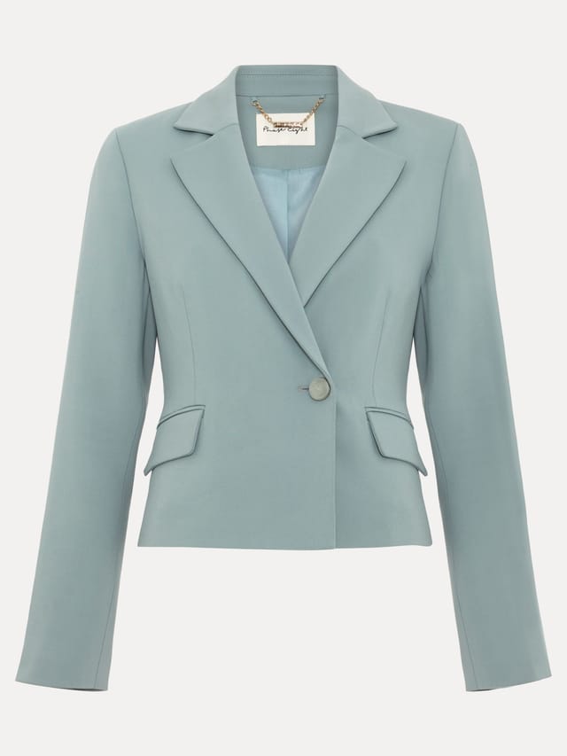 Phase Eight Phase Eight Women's Bowen Contoured Waist Suit Blazer in Duck Egg Blue - 2