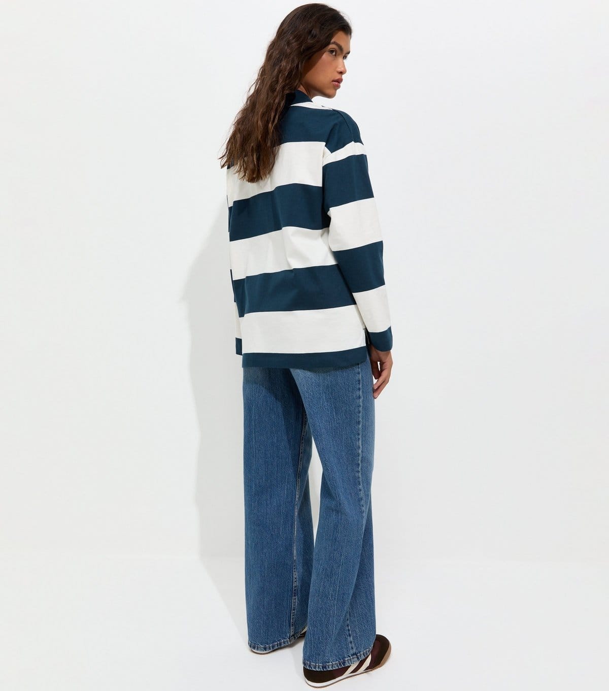 New Look Women's Blue Cotton California 92 Print Long Sleeve Rugby Top New Look - 4