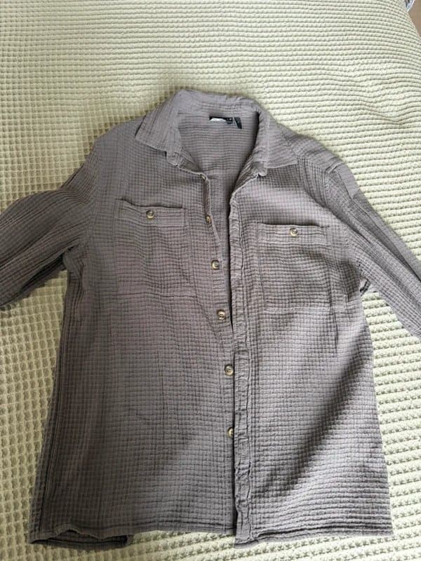 ASOS Design Asos grey waffle summer shirt