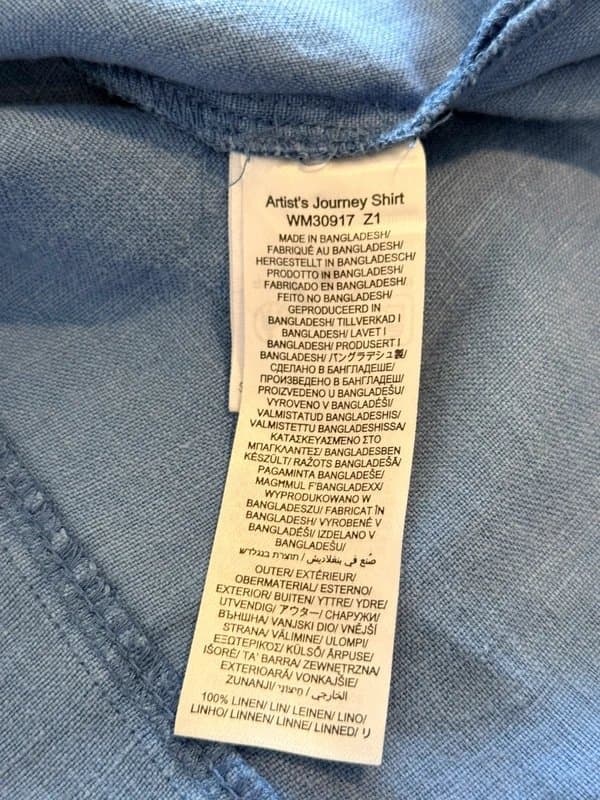 Seasalt Cornwall Seasalt Artist’s Journey Linen Shirt Tunic Blue UK 12 100% Linen VGC