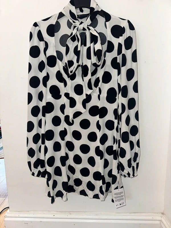 ASOS Polka Dot Neck Tie Mini Dress