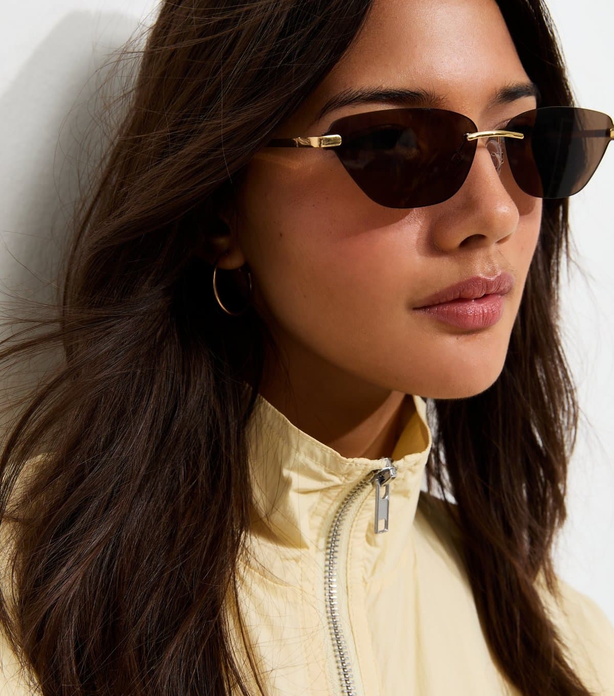 New Look Gold Metallic Cat Eye Frame Sunglasses New Look