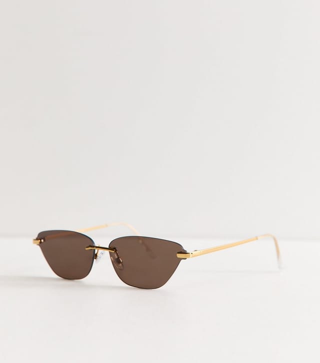 New Look Gold Metallic Cat Eye Frame Sunglasses New Look - 2