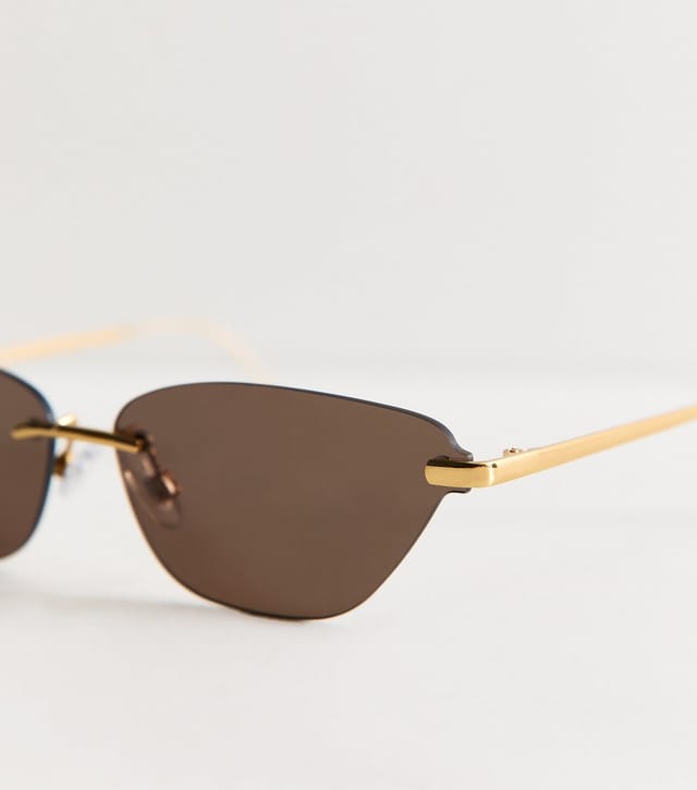 New Look Gold Metallic Cat Eye Frame Sunglasses New Look - 3