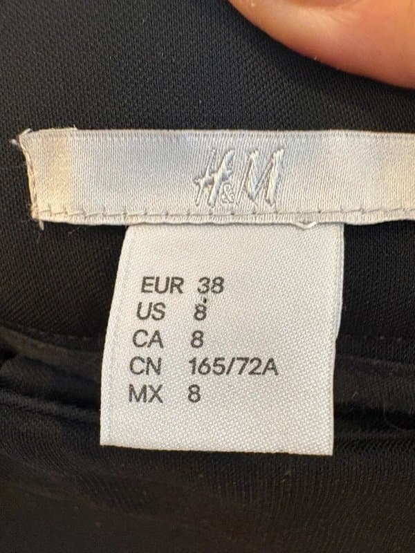 H&M H&M Black Tailored Cigarette Trousers UK 8 Slim Fit Office Smart Tuxedo Side Stripe