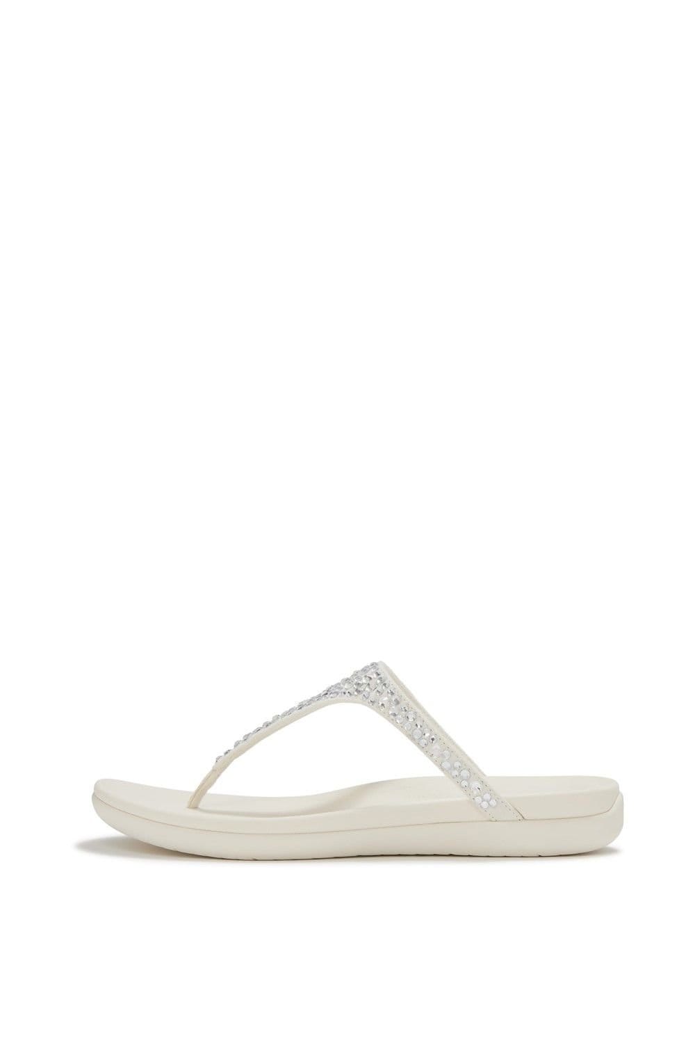 FitFlop FitFlop Women's Solay Mixed-Crystal Toe Post Sandal in Cream - 4
