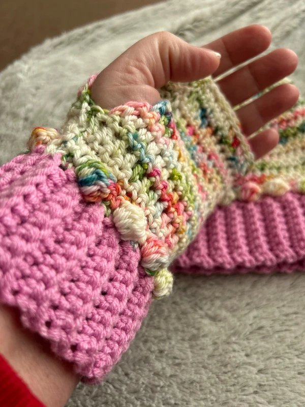 handmade crochet Handmade Crochet fingerless mitts / gloves / wrist warmers - 1