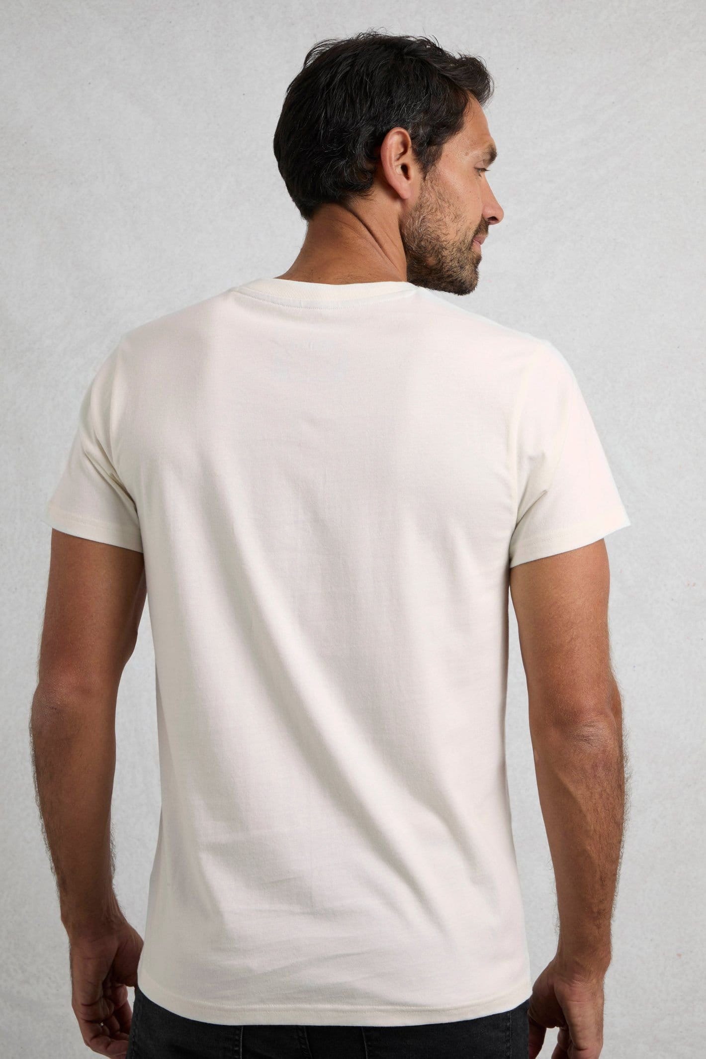 Weird Fish Weird Fish Men's Hudson Front Print Branded T-Shirt in Off-White - 3