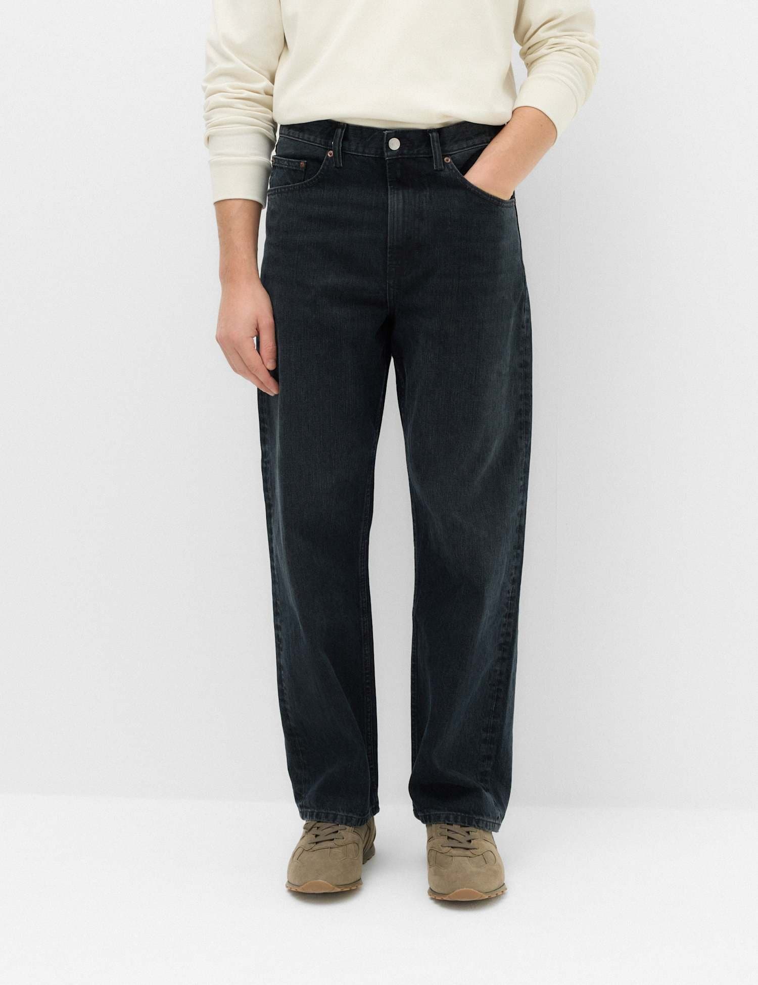 Marks & Spencer M&S Loose Fit Rigid Jeans Blue/Black