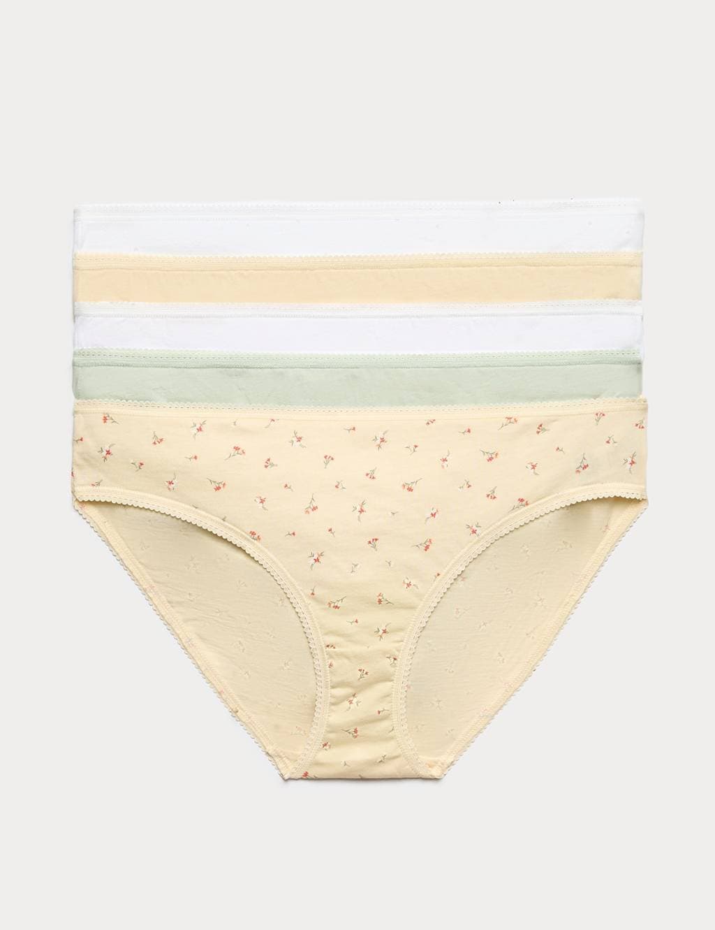 Marks & Spencer M&S 5pk Pure Cotton Bikini Knickers Orange Mix