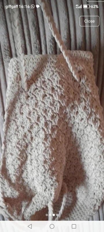 Etam Vintage crochet beach vibe bead bucket bag embellished sack bucket  bag etam beige