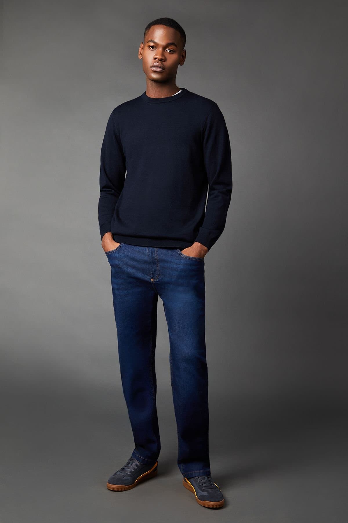 Burton Burton Men's Indigo Stretch Straight Fit Jeans