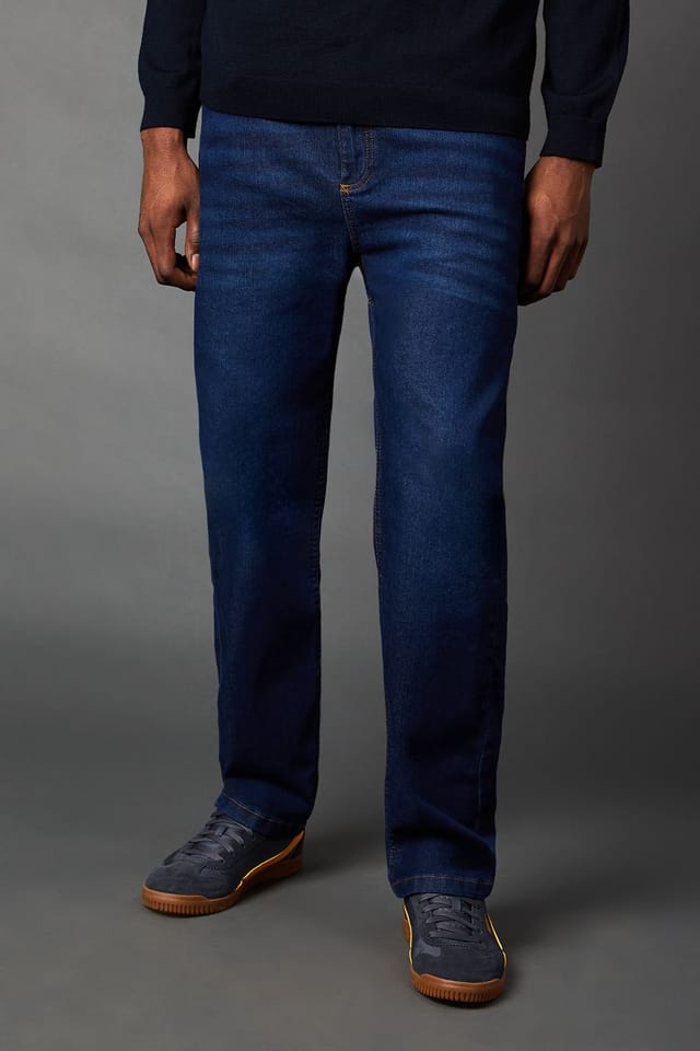 Burton Burton Men's Indigo Stretch Straight Fit Jeans - 2