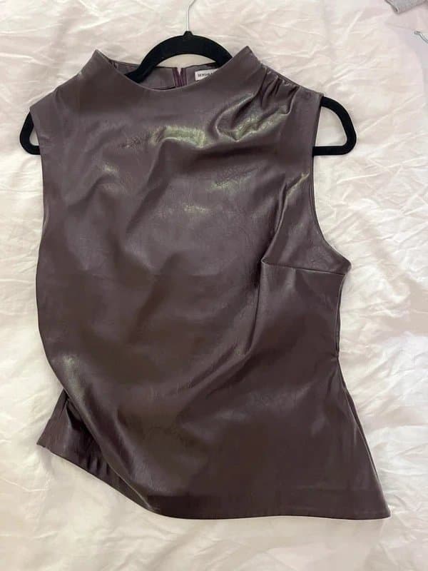 Bershka Faux leather top