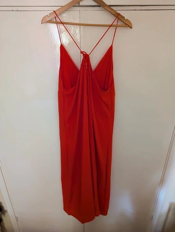 H&M H&M orange maxi tie back dress XL