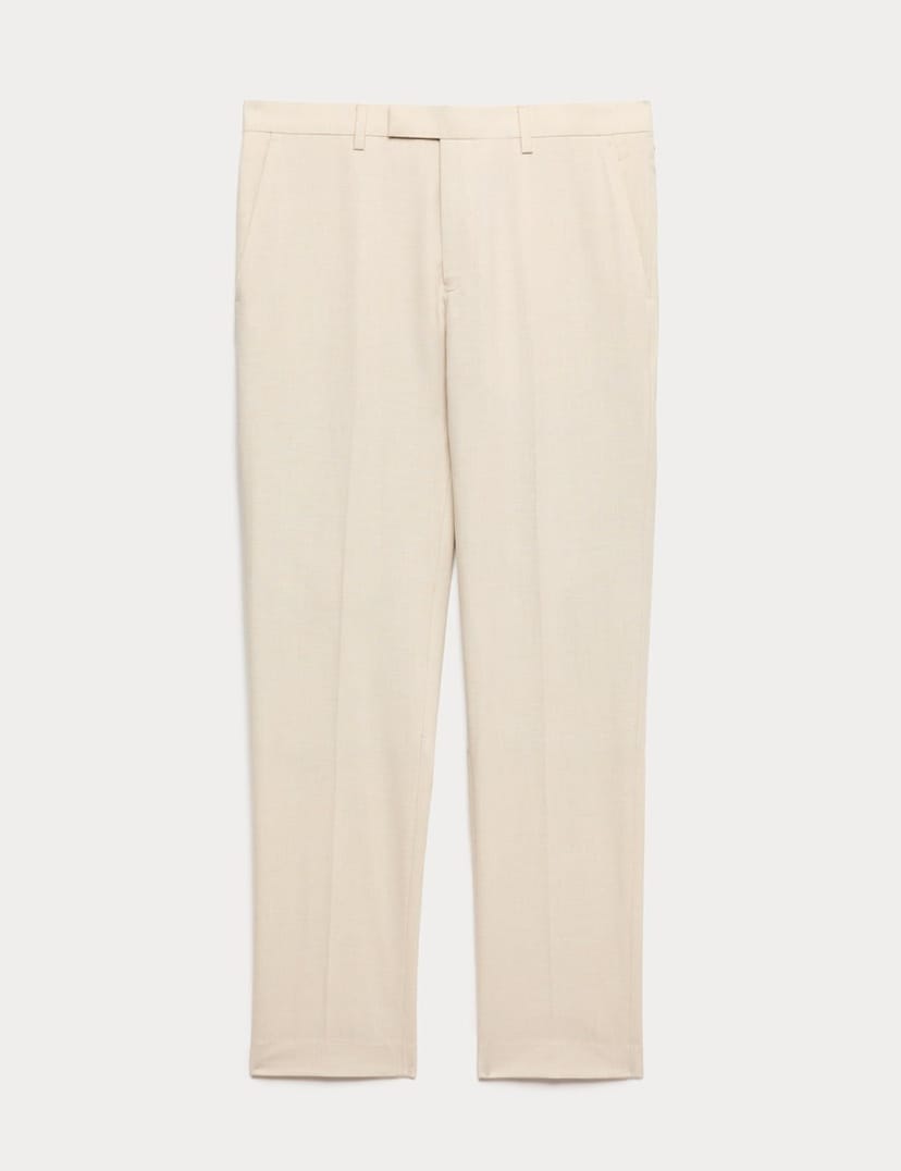 Marks & Spencer M&S Slim Fit Stretch Suit Trousers Stone - 1