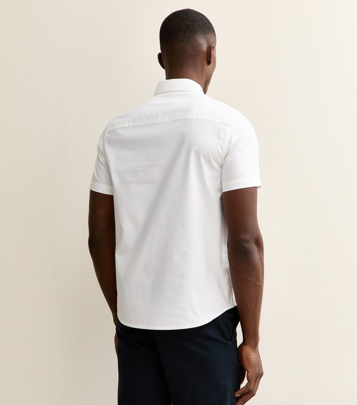 New Look Men's White Short Sleeve Regular Oxford Shirt New Look - 4