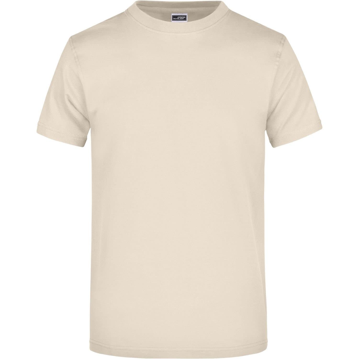 James and Nicholson James and Nicholson Men's Heavyweight Crew Neck T-Shirt in Stone