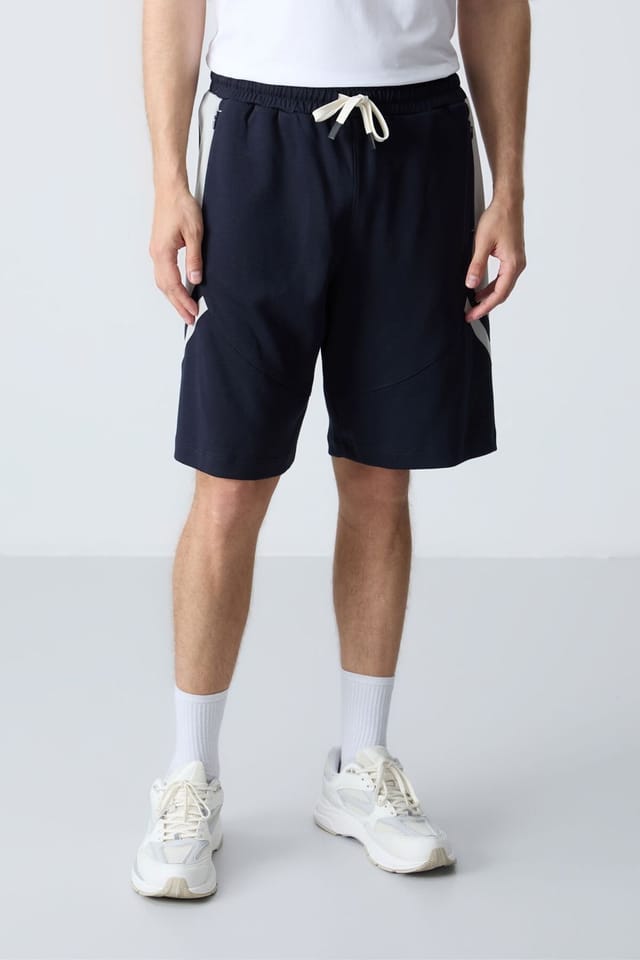 Tommy Life Tommy Life Men's Fleece Sweat Shorts in Navy - 2