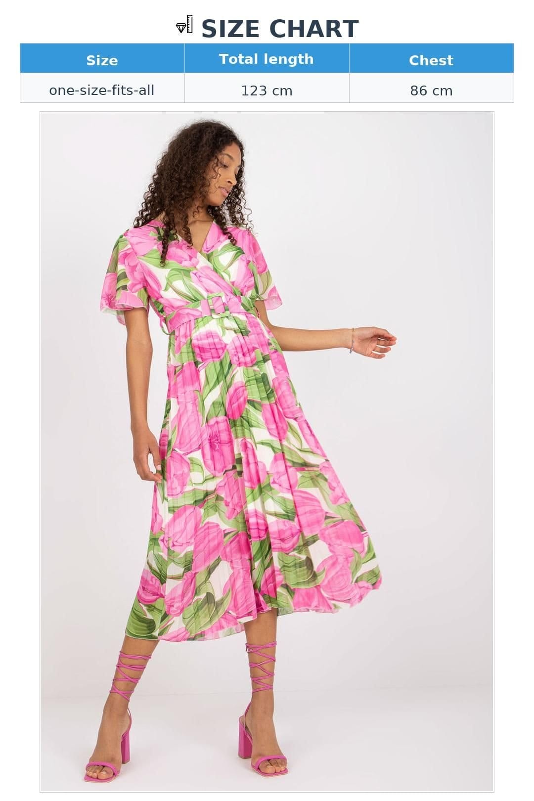Love Lace Love Lace Women's Summer Frill Sleeve Belted Envelope Dress in Pink - 4
