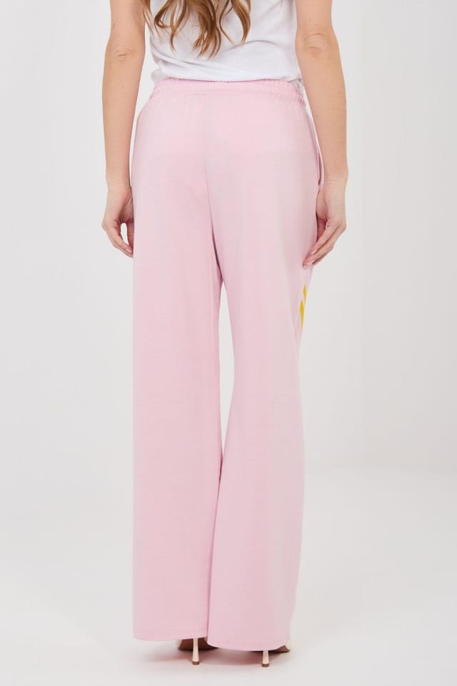 Love Lace Love Lace Women's Stripe Sweatpants High Waist in Pink - 2