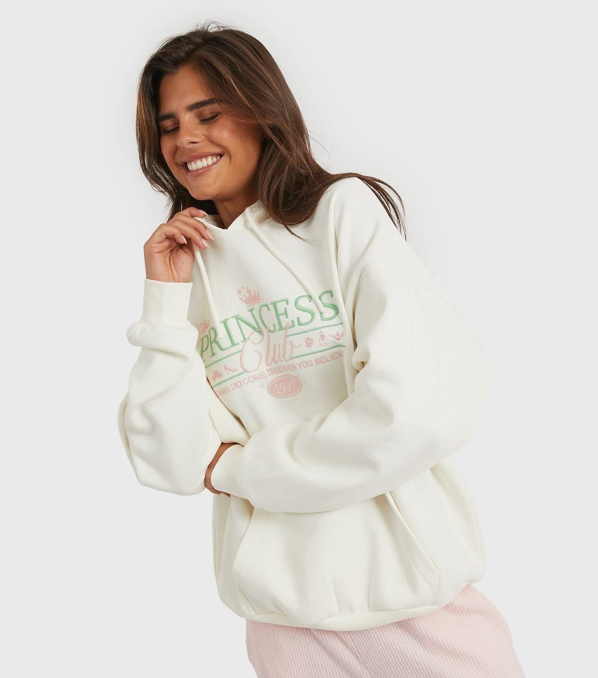 Skinnydip Women's White Disney Princess Club Hoodie Skinnydip New Look - 4